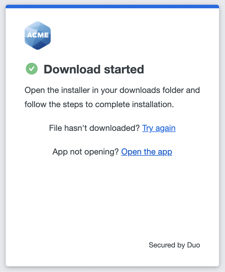 Continue After Duo Desktop Install